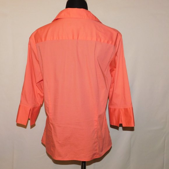 Pendleton Button Down Orange Blouse Size Large - Picture 5 of 10